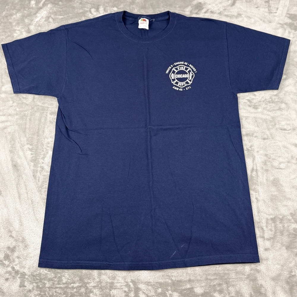 Collectible Fruit of the Loom Chicago Fire Dept Graphic T-Shirt Mens L